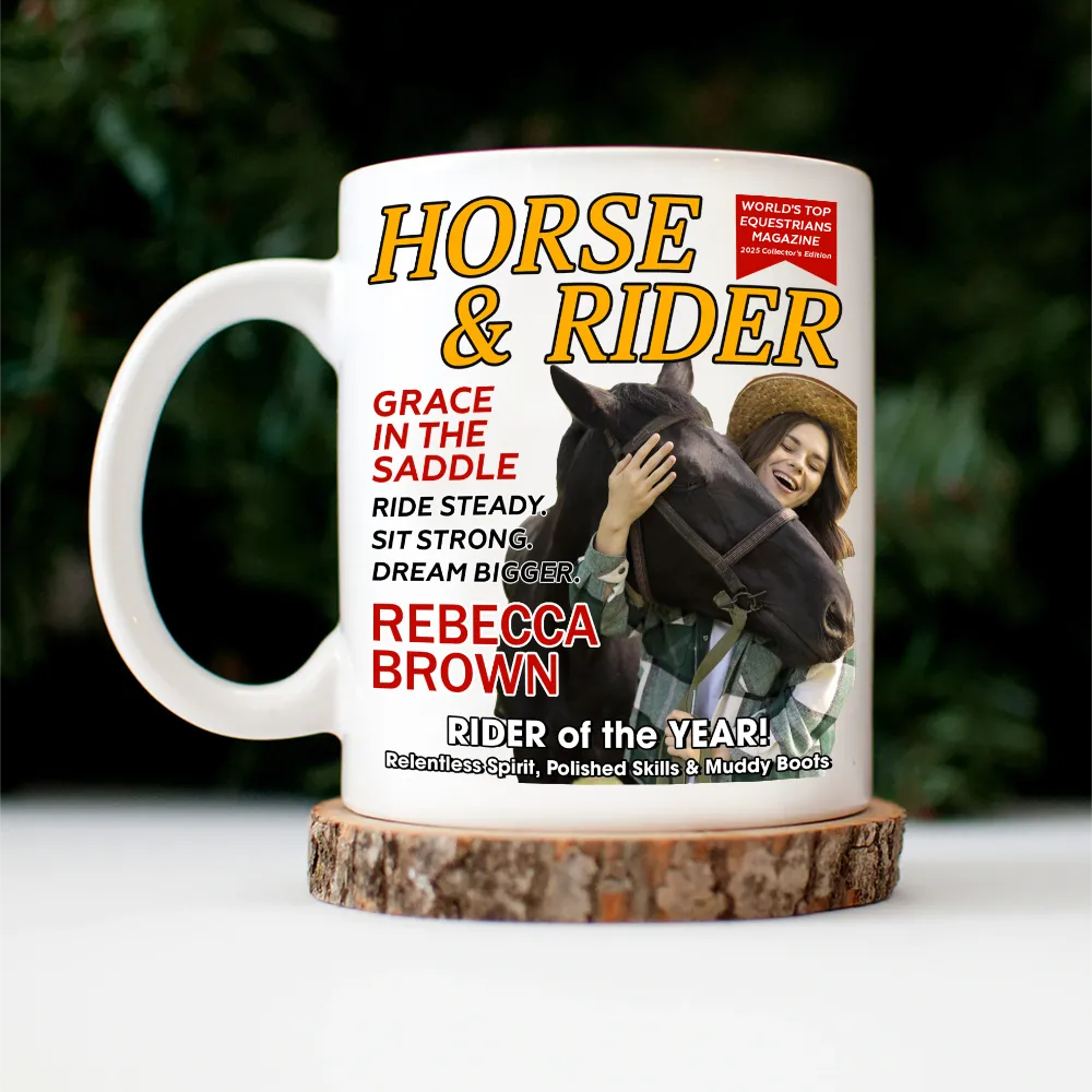 Custom Photo Horse And Rider Magazine - Personalized Mug - Image 5