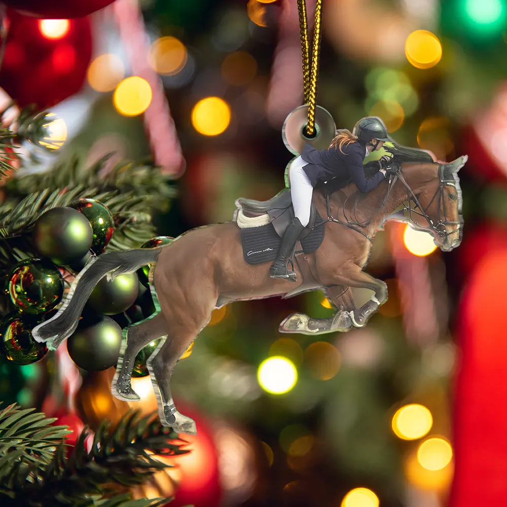 Custom Photo Horse Riding Equestrian Lovers - Personalized Acrylic Photo Ornament - Image 6