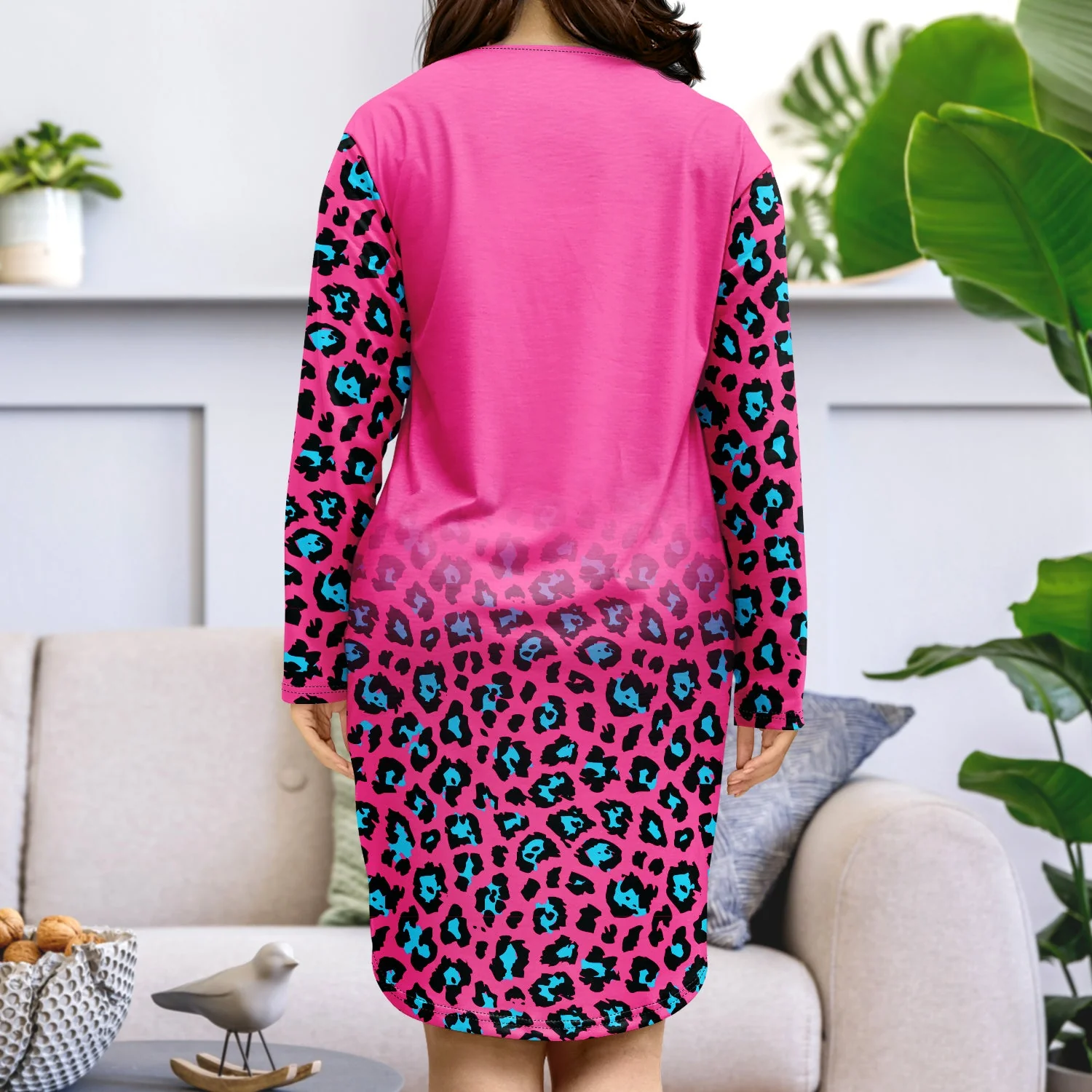 Custom Photo Hot Pink Leopard - Gift For Women, Mom, Pet Lover - Personalized Pocket Dress - Image 5