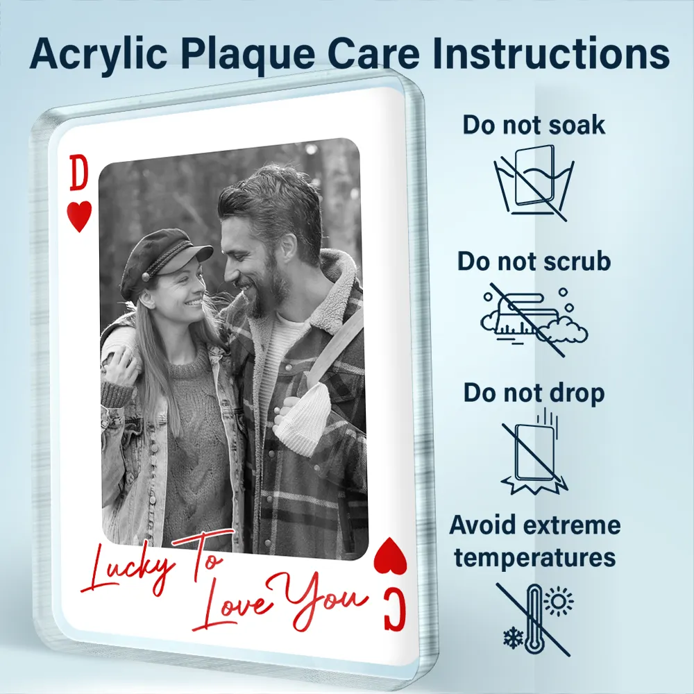 Custom Photo How Lucky Are We Playing Card - Personalized Custom Shaped Acrylic Plaque - Image 6