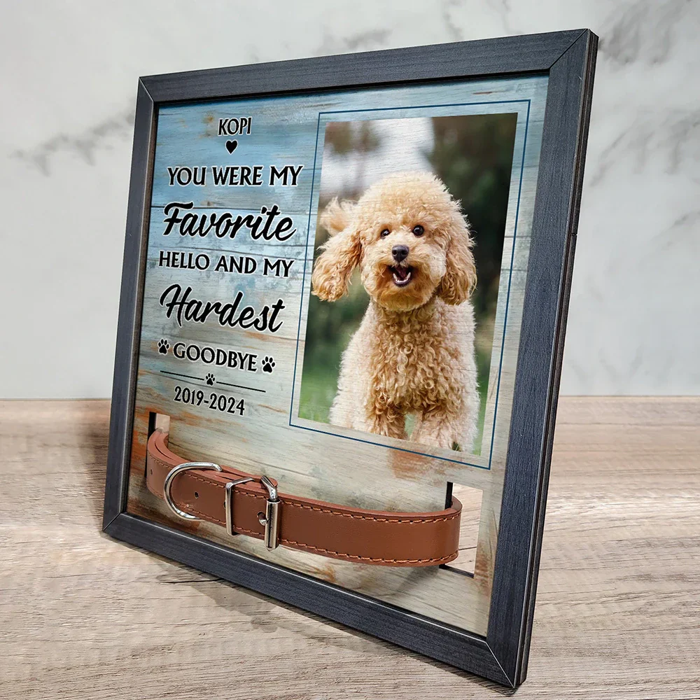 Custom Photo How Lucky I Have Pet Memorial - Personalized Pet Loss Sign, Collar Frame - Image 2