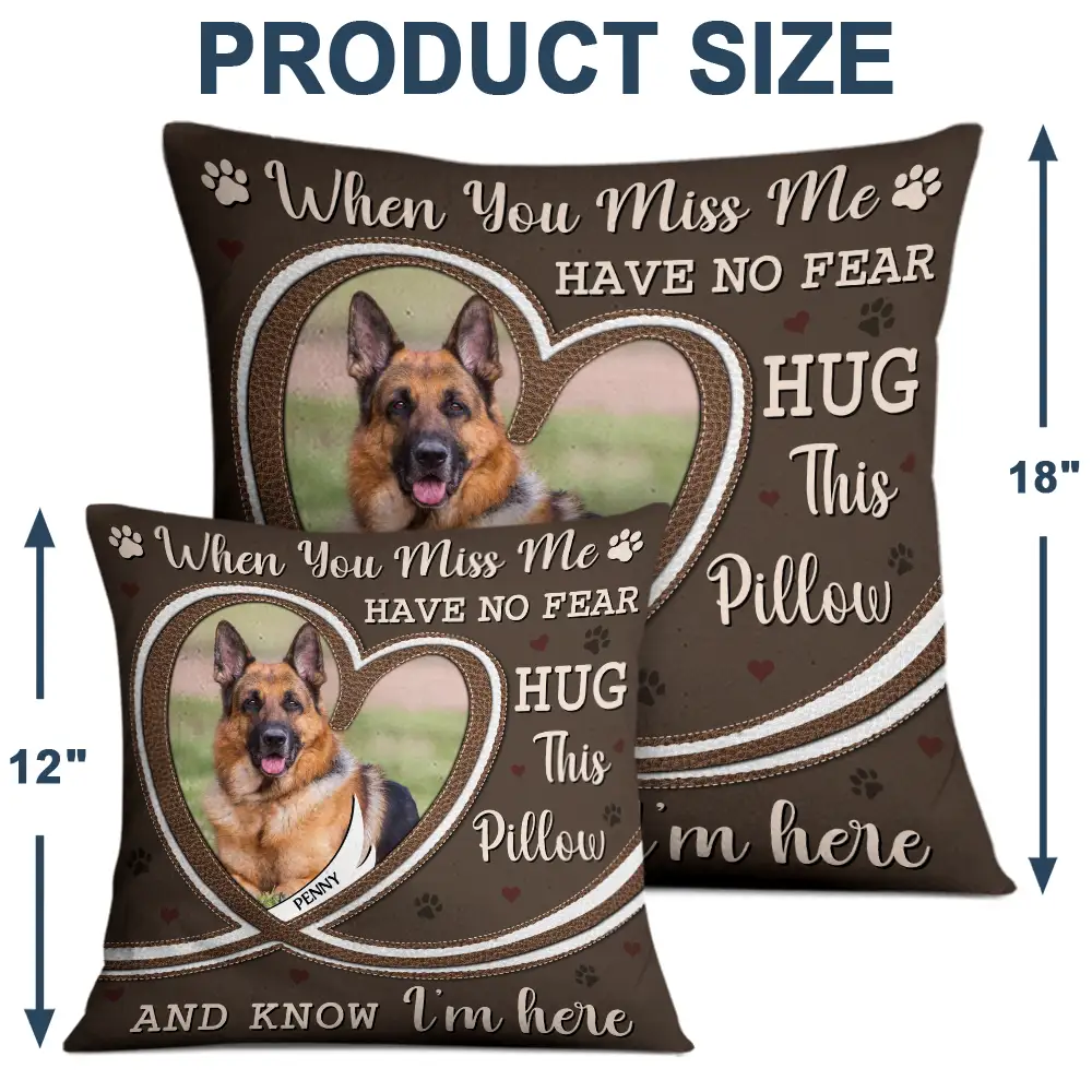 Custom Photo Hug This Pillow And Know I'm Here Memorial - Personalized Pillow - Image 4