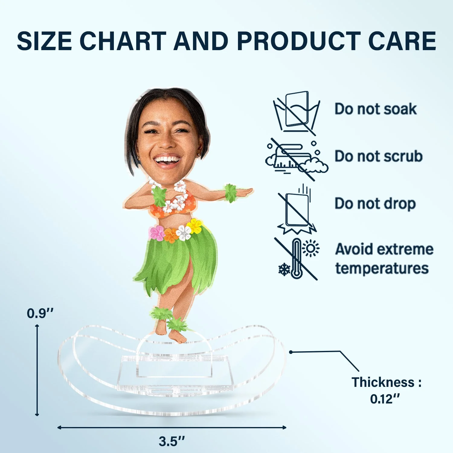 Custom Photo Hula Dancer - Gift For Women, Men, Kid - Personalized Acrylic Shaking Stand - Image 6