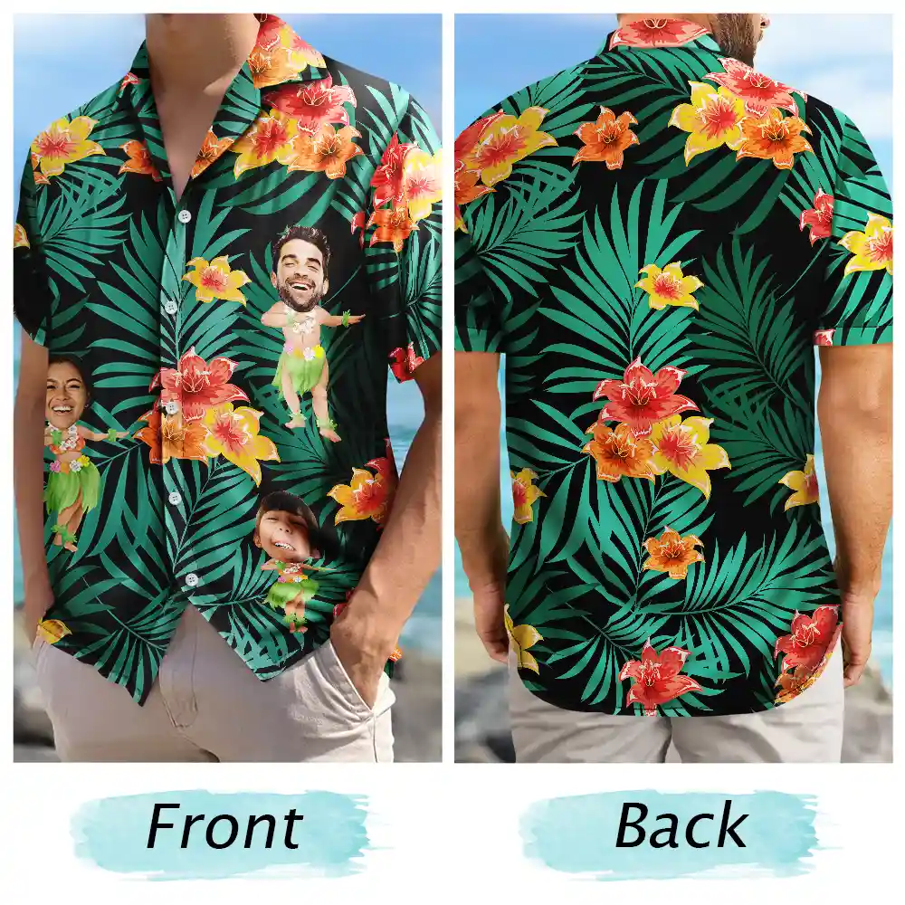Custom Photo Hula Dancing - Personalized Hawaiian Shirt - Image 6
