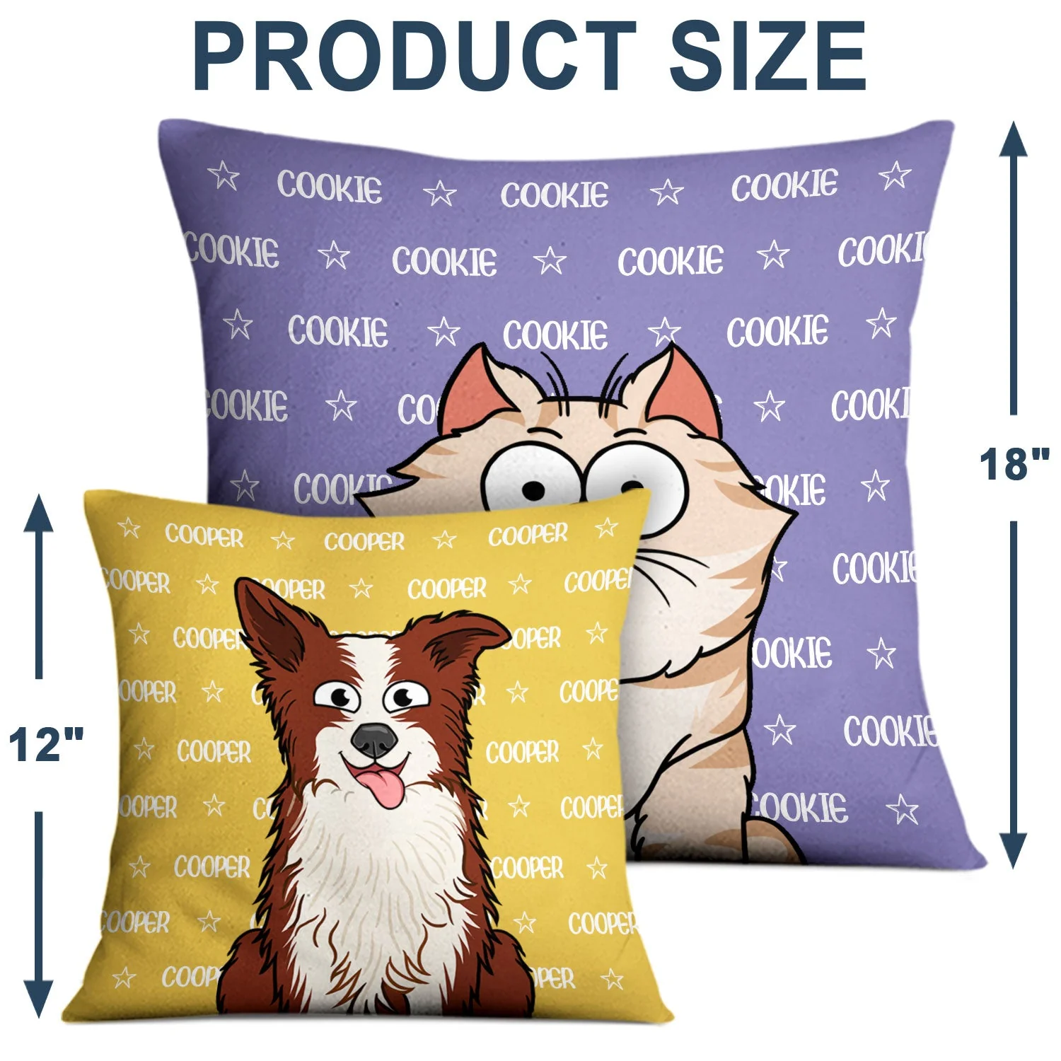 Custom Photo Human And Pet Name - Gift For Dog Lovers, Cat Lovers, Family - Personalized Pillow - Image 5