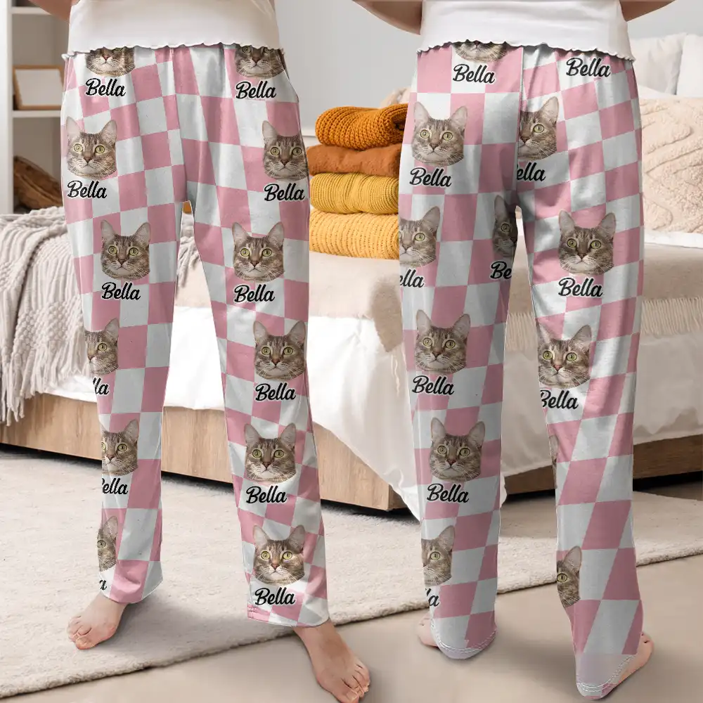 Custom Photo Humans Pet Face - Personalized Pajama Pants - Image 4