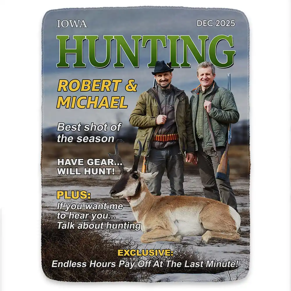 Custom Photo Hunter Of The Year - Personalized Fleece Blanket, Sherpa Blanket - Image 3