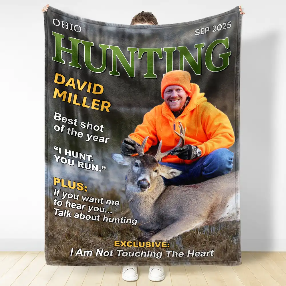 Custom Photo Hunter Of The Year - Personalized Fleece Blanket, Sherpa Blanket - Image 4