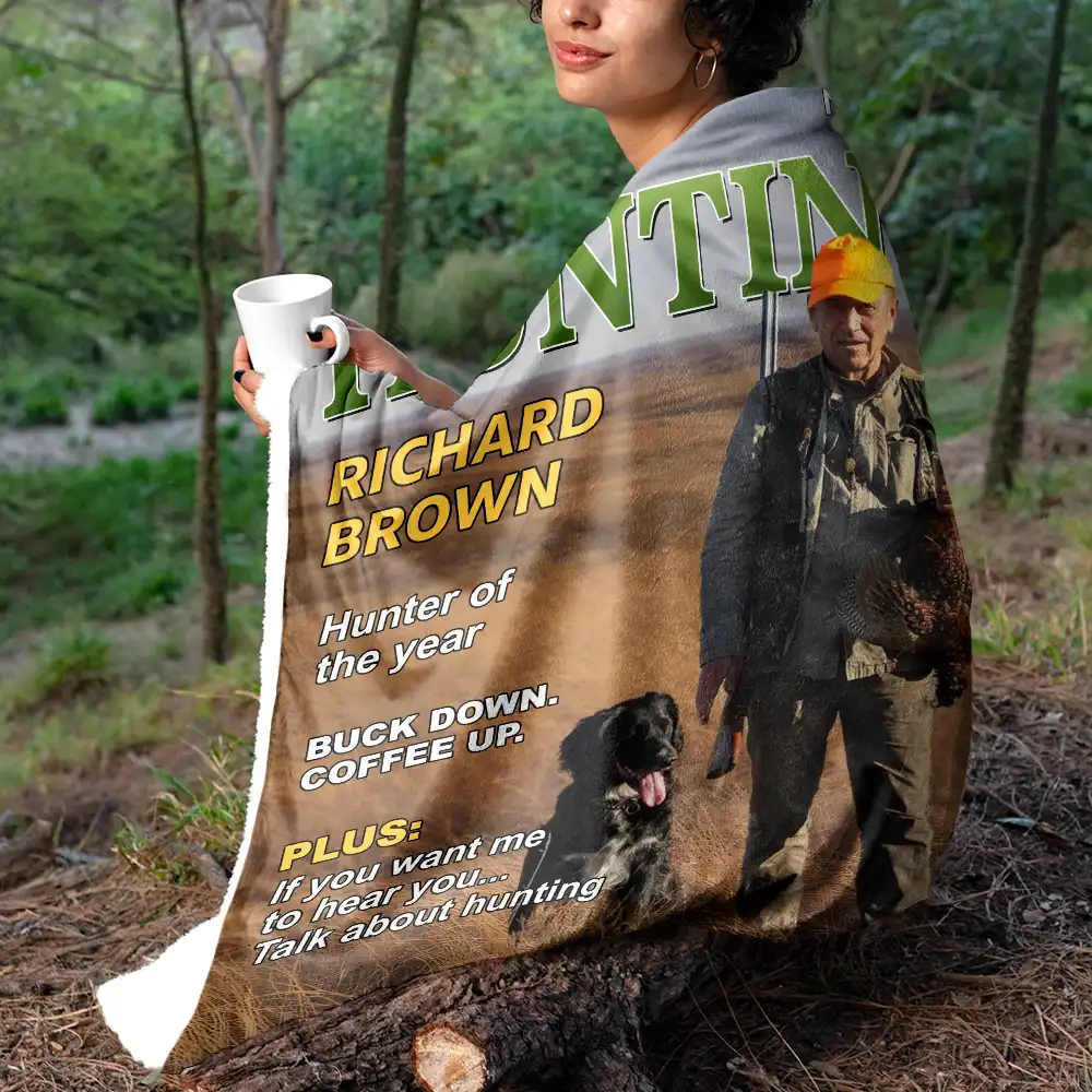 Custom Photo Hunter Of The Year - Personalized Fleece Blanket, Sherpa Blanket - Image 6