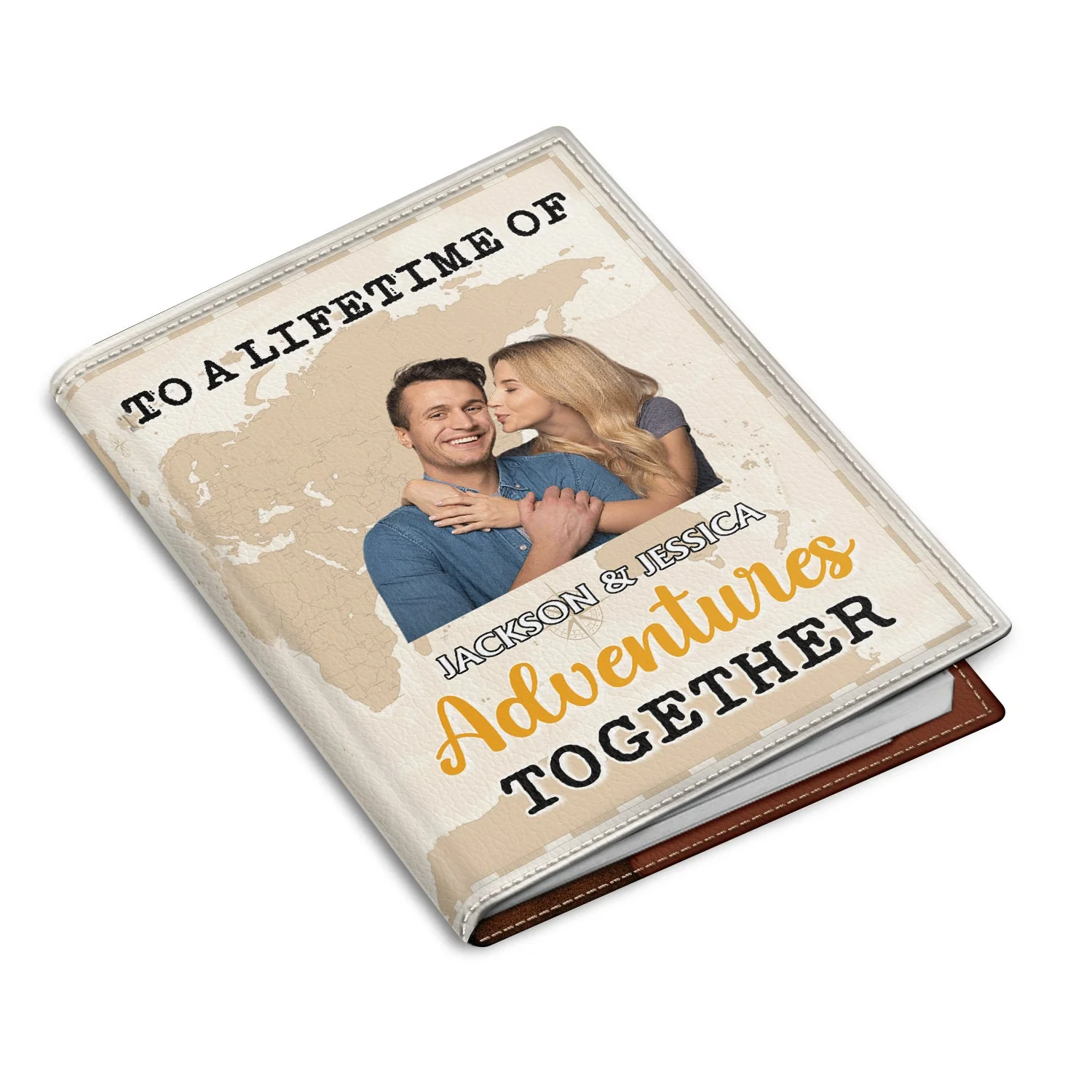 Custom Photo Husband And Wife Travel Partners For Life - Gift For Couples, Travel Lovers - Personalized Passport Cover, Passport Holder - Image 2