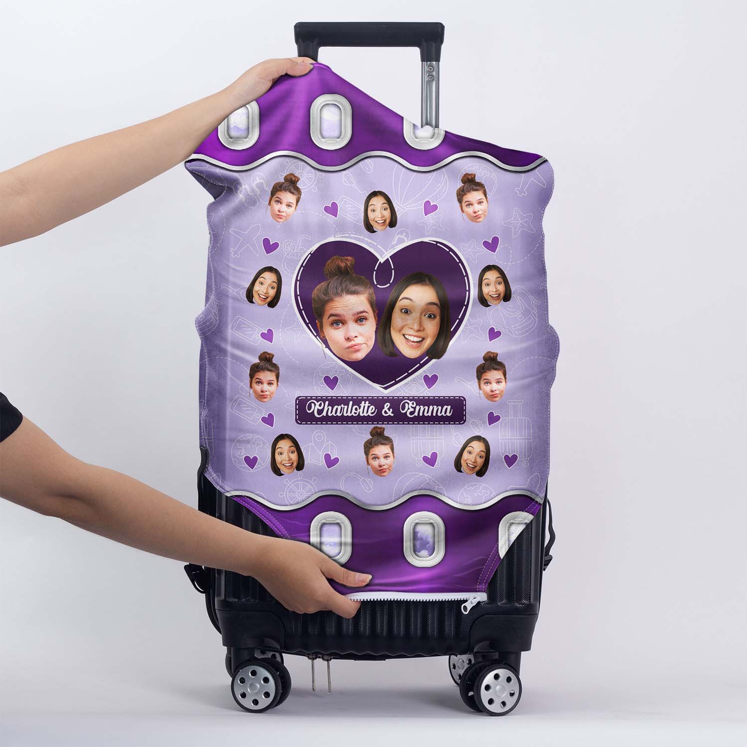 Custom Photo Husband & Wife Travel Partners For Life - Gift For Traveling Couples - Personalized Custom Luggage Cover - Image 5