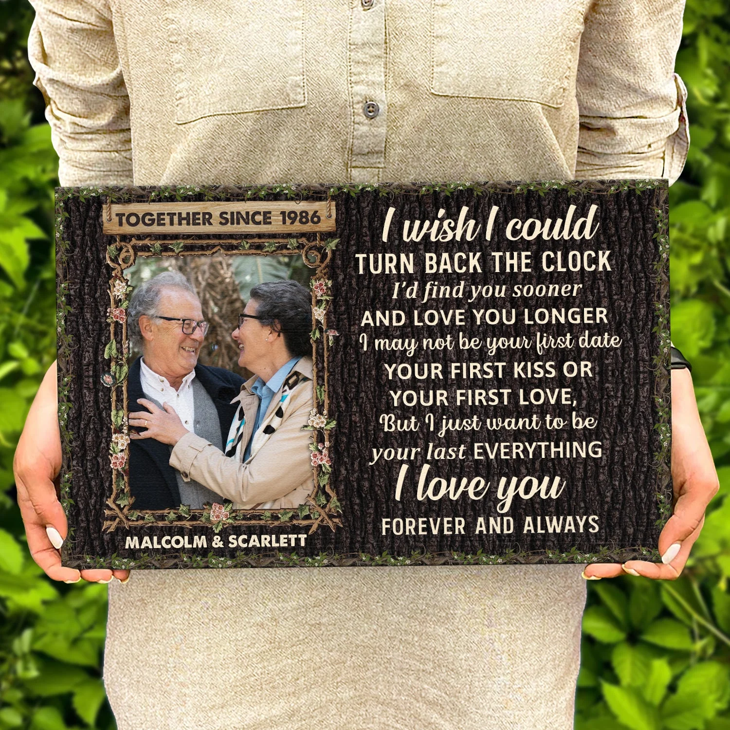 Custom Photo Husband Wife When We Get To The End Of Our Lives - Anniversary, Valentine Gift For Couples - Personalized Custom Wood Rectangle Sign - Image 4