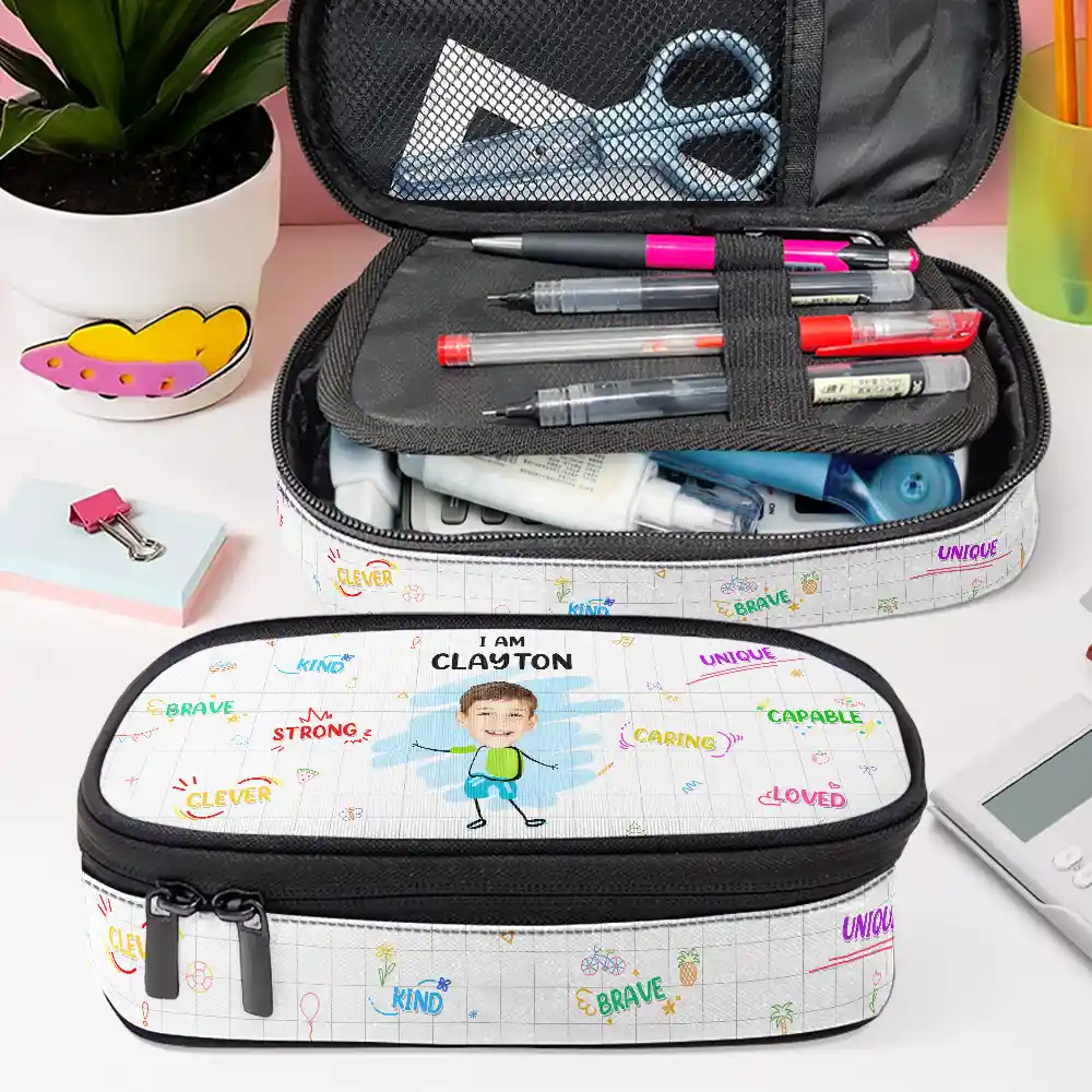 Custom Photo I Am Affirmations For Kids - Personalized Pencil Case - Image 5