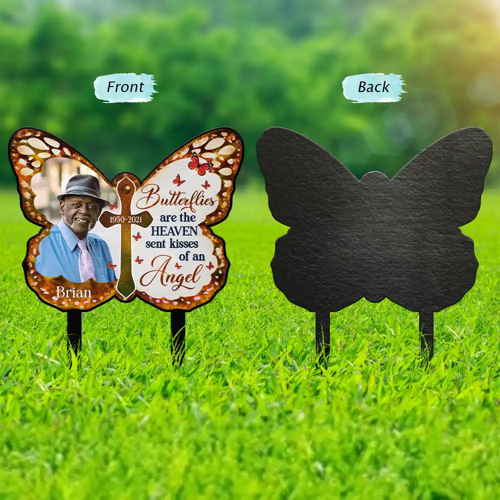 Custom Photo I Am Always With You Butterfly - Personalized Metal Garden Stake - Image 2