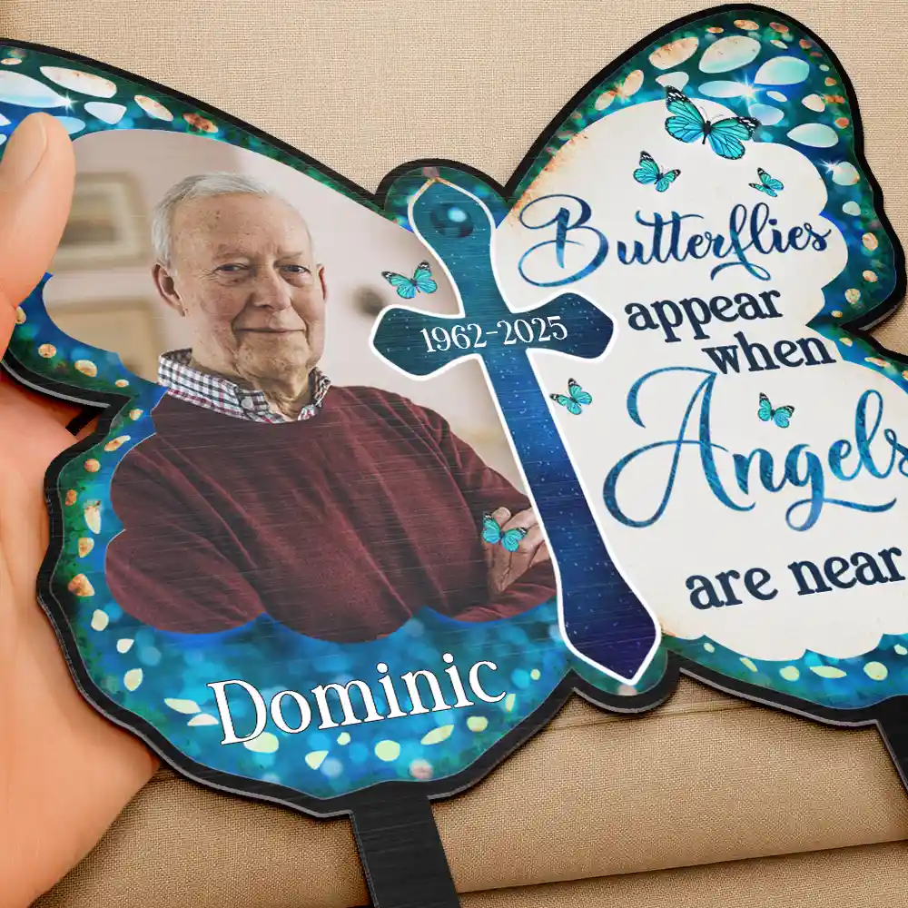 Custom Photo I Am Always With You Butterfly - Personalized Metal Garden Stake - Image 3