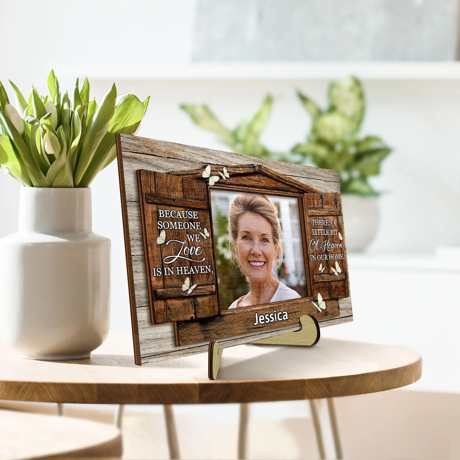 Custom Photo I Am Always With You Window - Loving, Memorial Gift For Family, Siblings, Friends - Personalized 2-Layered Wooden Plaque With Stand - Image 3