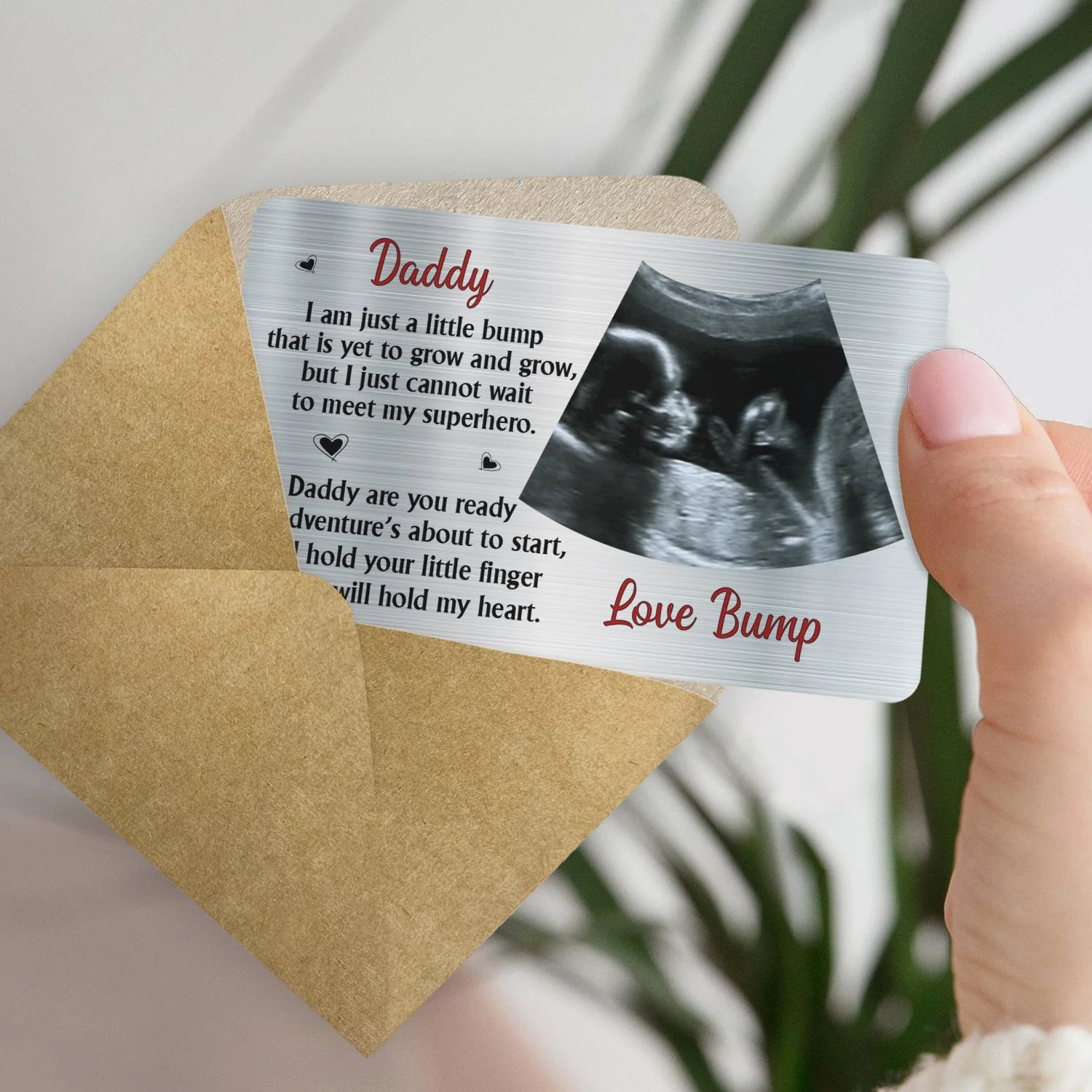 Custom Photo I Am Just A Little Bump - Gift For Father - Personalized Aluminum Wallet Card - Image 4