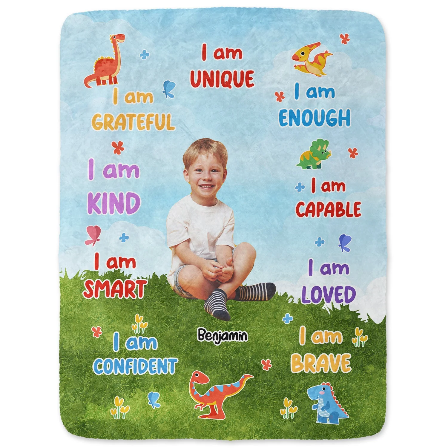 Custom Photo I Am Loved - Gift For Grandson, Granddaughter, Kids - Personalized Fleece Blanket, Sherpa Blanket - Image 2