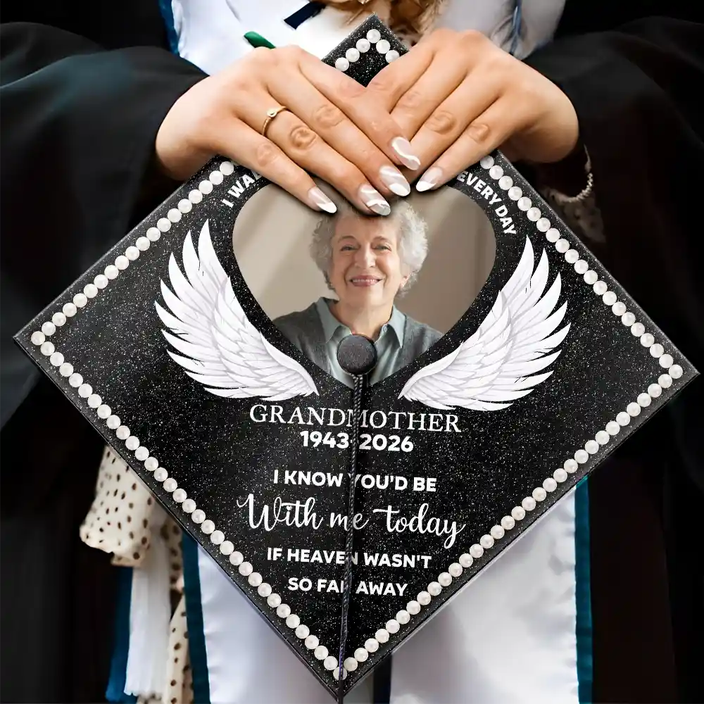 Custom Photo I Am Walking Beside You Every Step Of The Way - Personalized Graduation Cap Topper - Image 4
