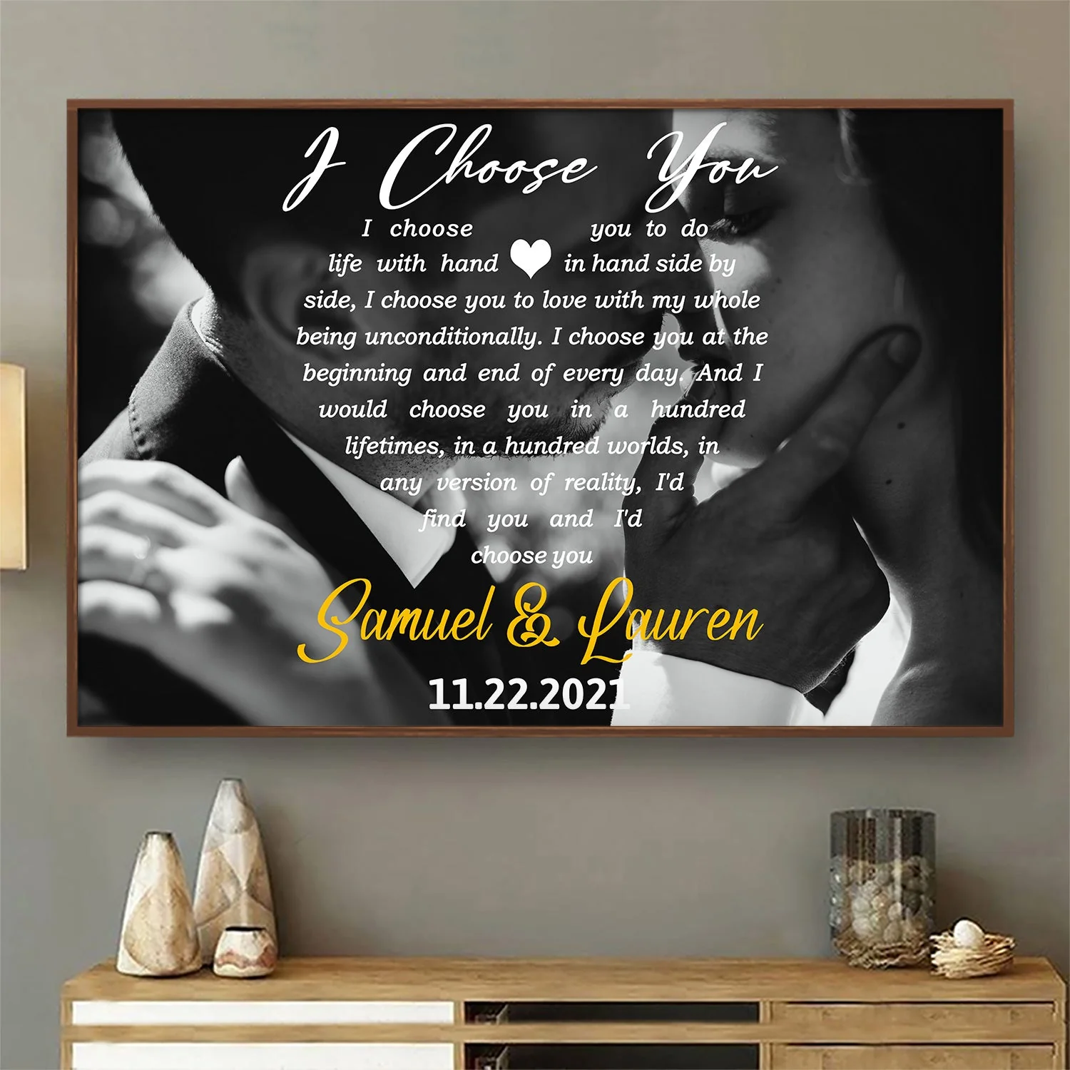 Custom Photo I Choose You Black & White - Anniversary Gift For Couples - Personalized Poster - Image 2