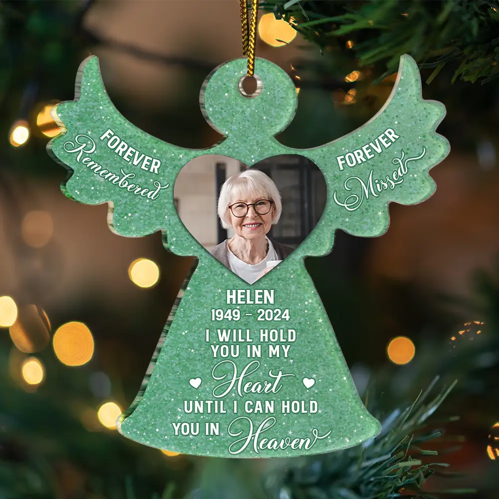 Custom Photo I Have An Angel In Heaven Memorial - Personalized Custom Shaped Acrylic Ornament - Image 3