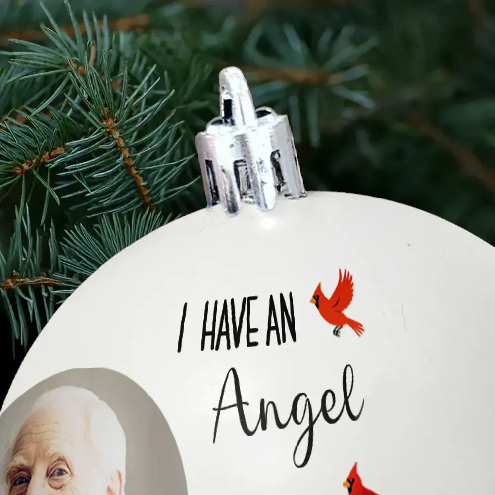 Custom Photo I Have Two Angels In Heaven And I Call Them Mom Dad - Personalized Ball Ornament - Image 5
