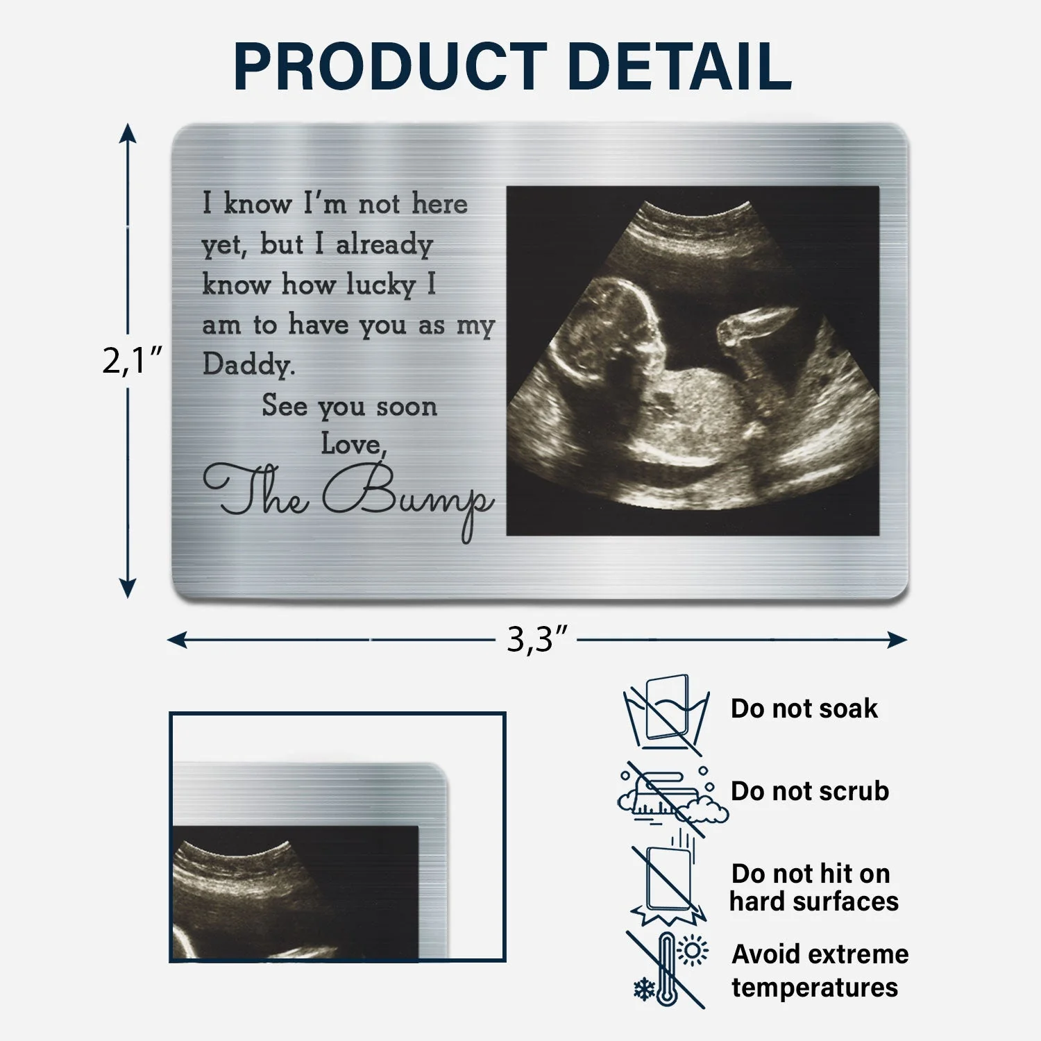 Custom Photo I Know I'm Not Here Yet - Gift For Dad, Father, New Parents - Personalized Aluminum Wallet Card - Image 6