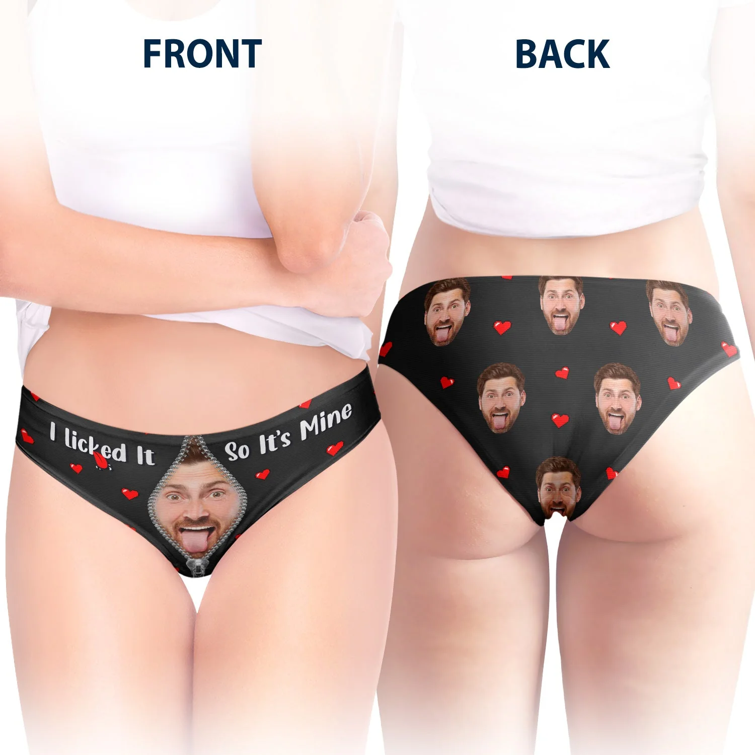 Custom Photo I Licked It So It's Mine - Birthday, Anniversary, Funny Gift For Wife, Girlfriend - Personalized Women's Low-waisted Brief - Image 5