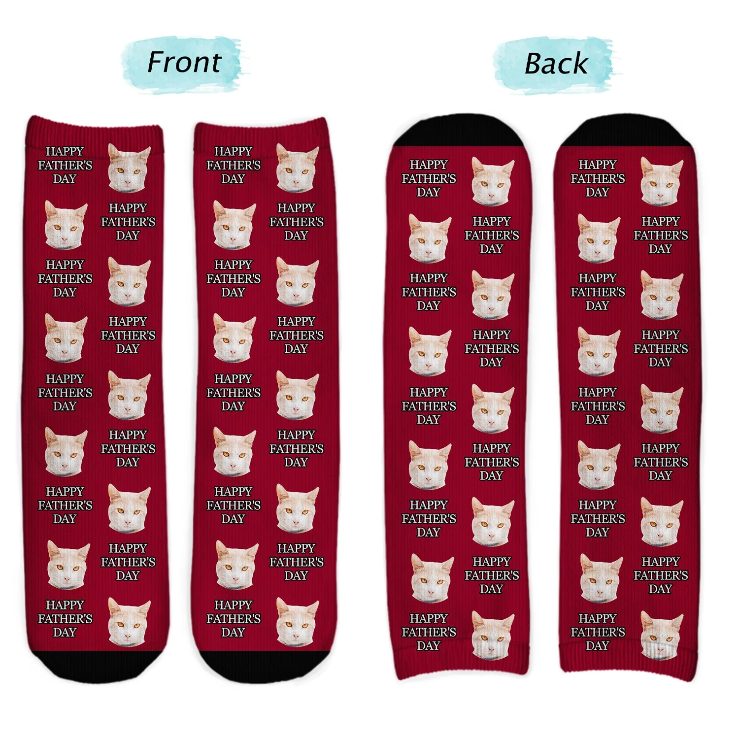 Custom Photo I Love Dad - Gift For Father - Personalized Socks - Image 3