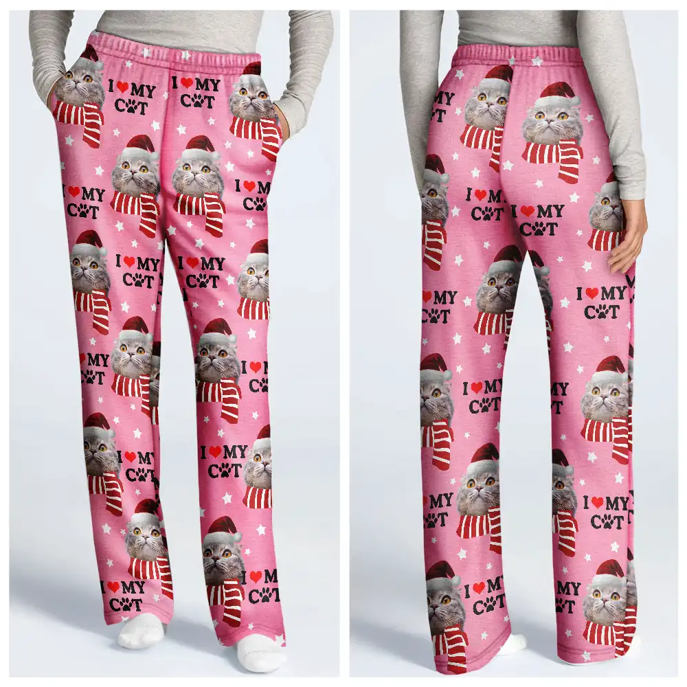 Custom Photo I Love My Dog Cat - Personalized Loungewear Set - Image 4