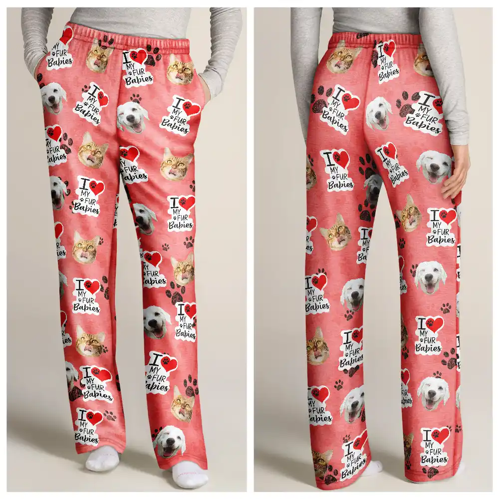 Custom Photo I Love My Dogs - Personalized Pajama Pants - Image 4