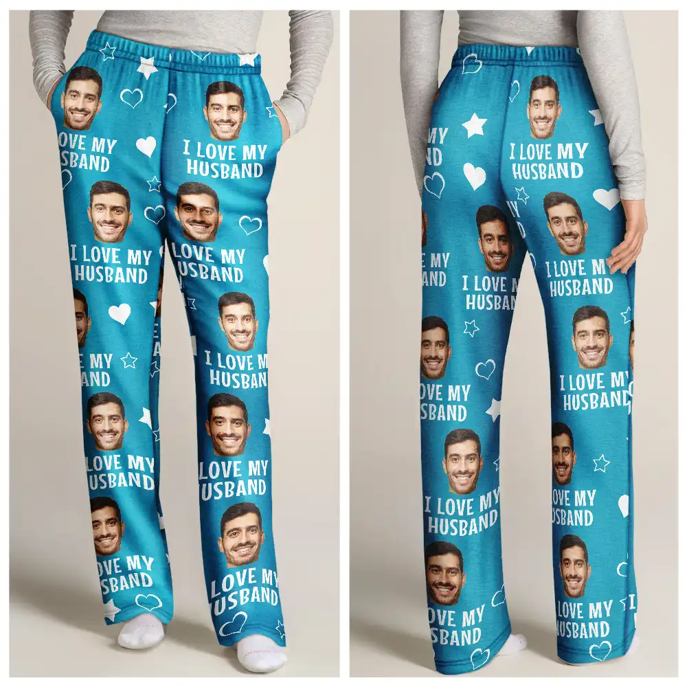 Custom Photo I Love My Family - Personalized Pajama Pants - Image 4