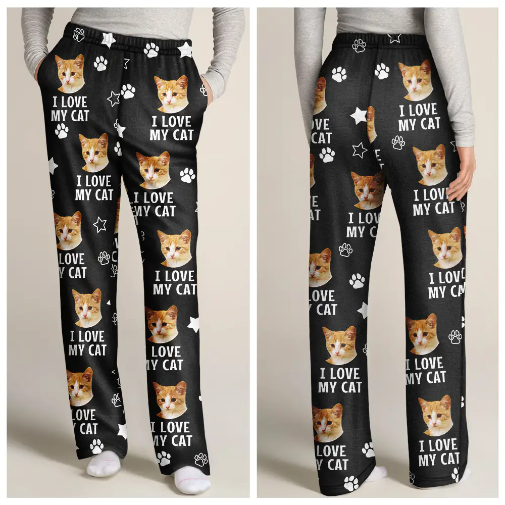 Custom Photo I Love My Fur Babies - Personalized Pajama Pants - Image 4