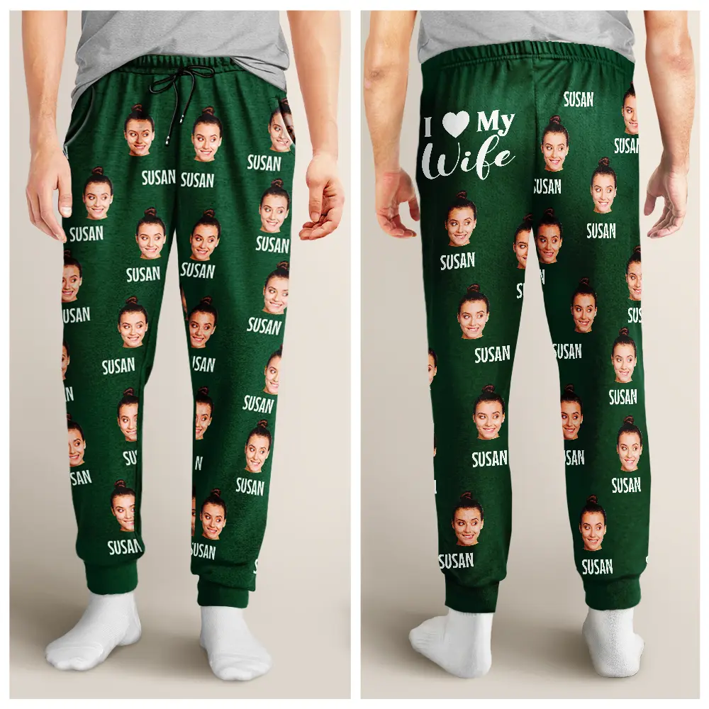 Custom Photo I Love My Wife Boyfriend - Personalized Sweatpants - Image 5