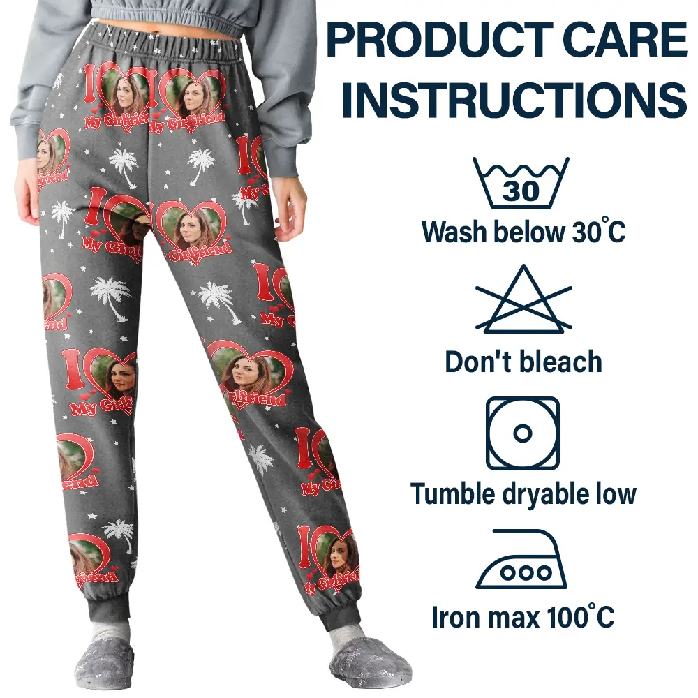 Custom Photo I Love My Wife Girlfriend - Personalized Pajama Pants - Image 5