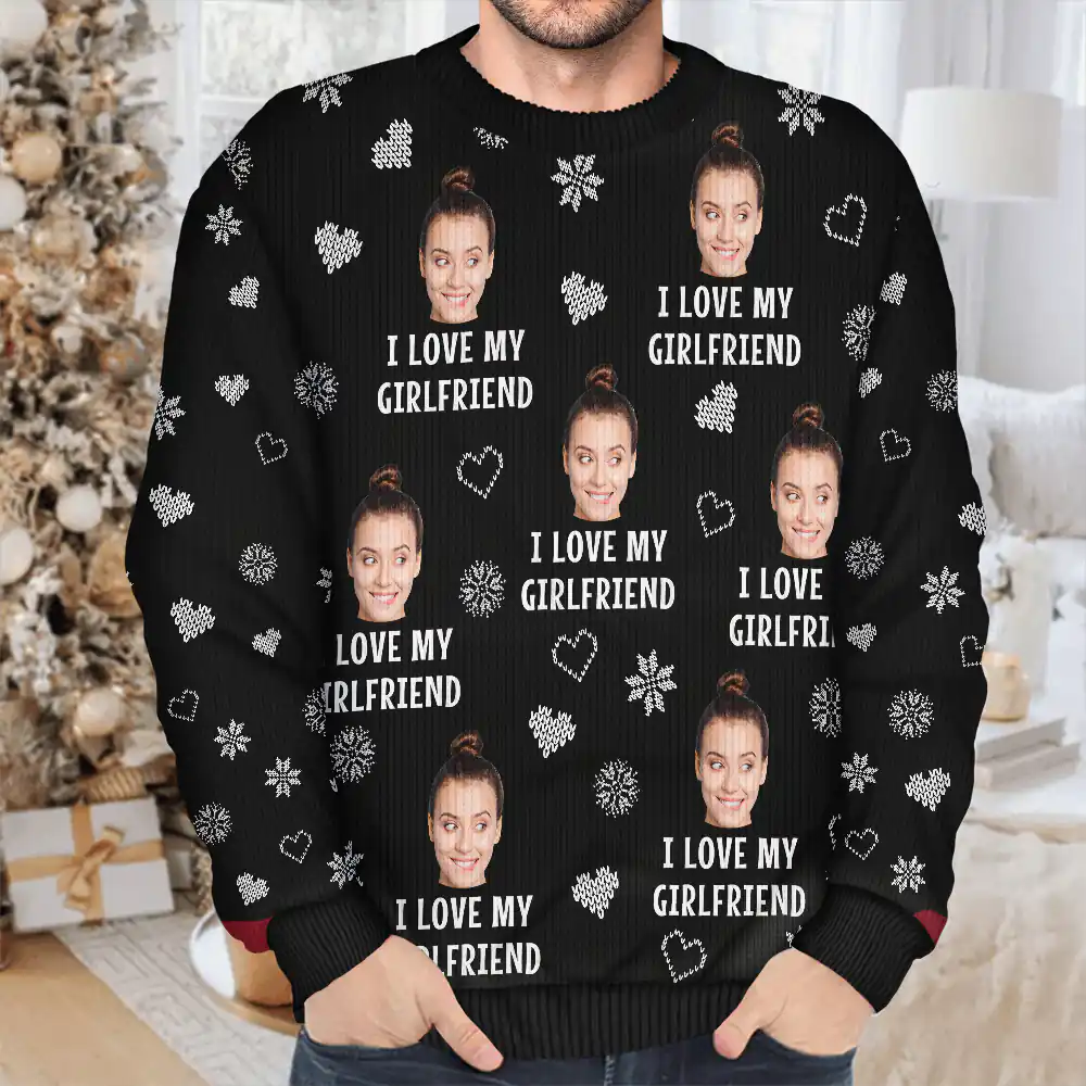 Custom Photo I Love My Wife - Personalized Unisex Ugly Sweater - Image 5