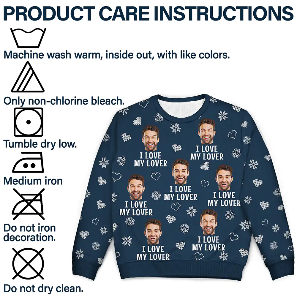 Custom Photo I Love My Wife - Personalized Unisex Ugly Sweater - Image 8