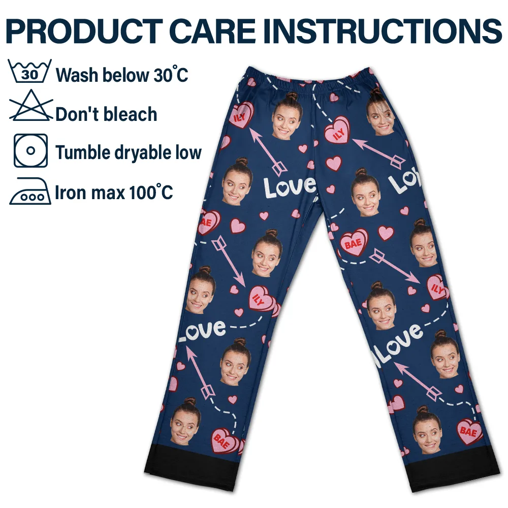 Custom Photo I Love You Bae - Personalized Sweatpants - Image 6