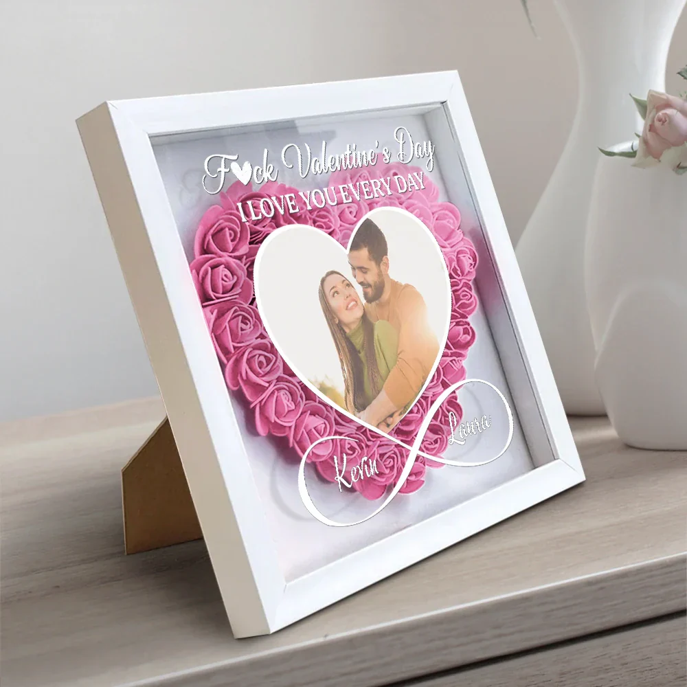 Custom Photo I Love You Everyday - Personalized Flower Shadow Box - Image 2