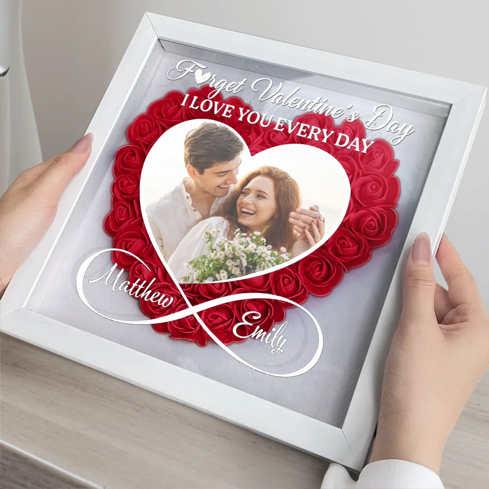 Custom Photo I Love You Everyday - Personalized Flower Shadow Box - Image 3