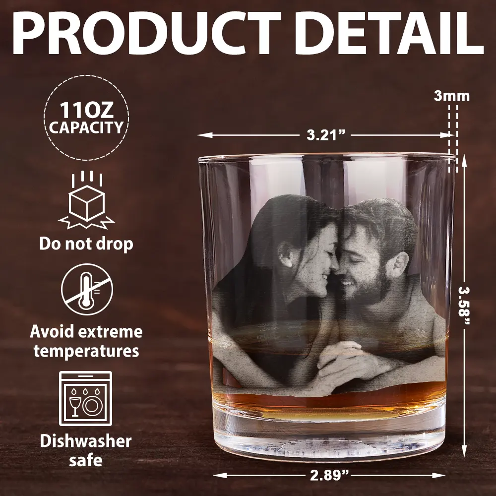 Custom Photo I Love You For Who You Are Hot Couple - Personalized Engraved Whiskey Glass - Image 7