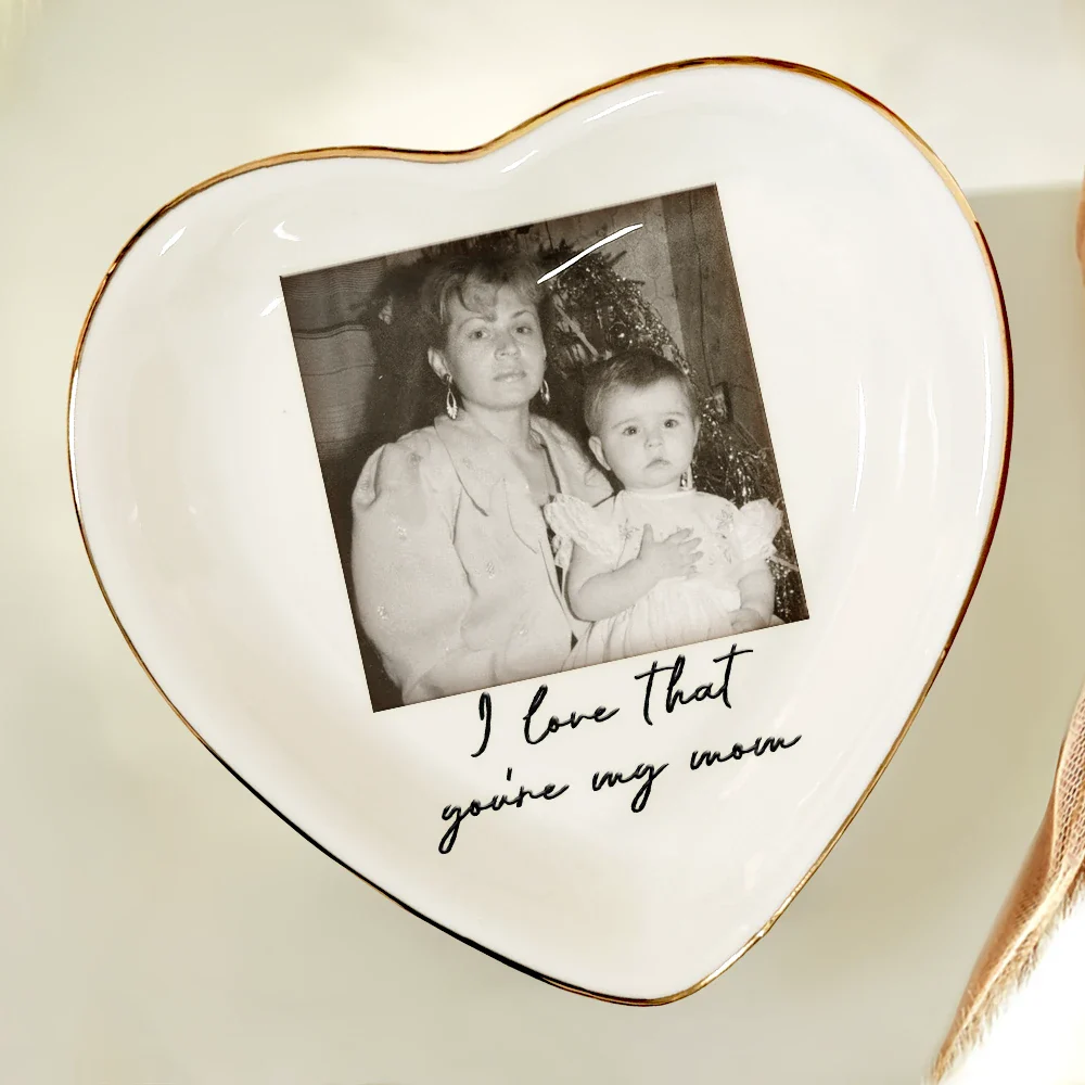 Custom Photo I Love You Mom Vintage - Personalized Ring Dish - Image 5