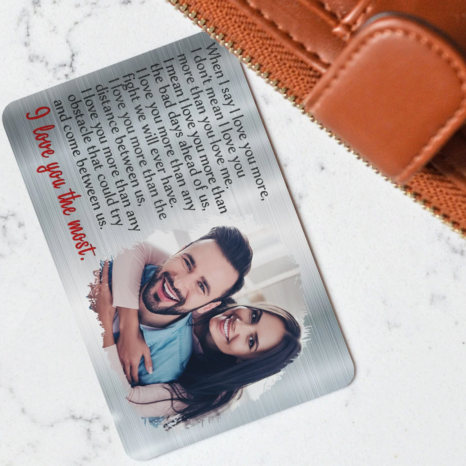 Custom Photo I Love You The Most - Gift For Couples, Husband, Wife - Personalized Aluminum Wallet Card - Image 3