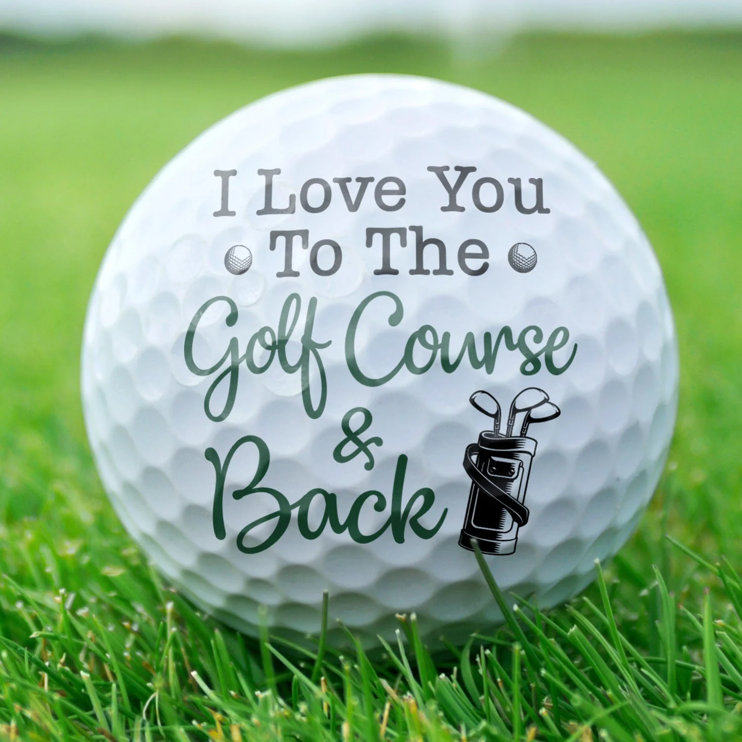 Custom Photo I Love You To The Golf Course And Back - Gift For Couples - Personalized Golf Ball - Image 2