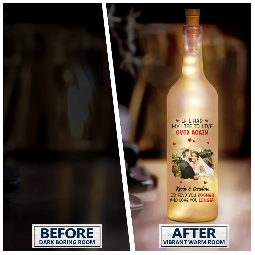 Custom Photo I Met You Liked You Love You Forever - Personalized Bottle Light - Image 3