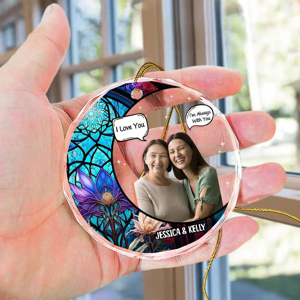 Custom Photo I Miss You I Know Memorial - Personalized Circle Glass Ornament - Image 5