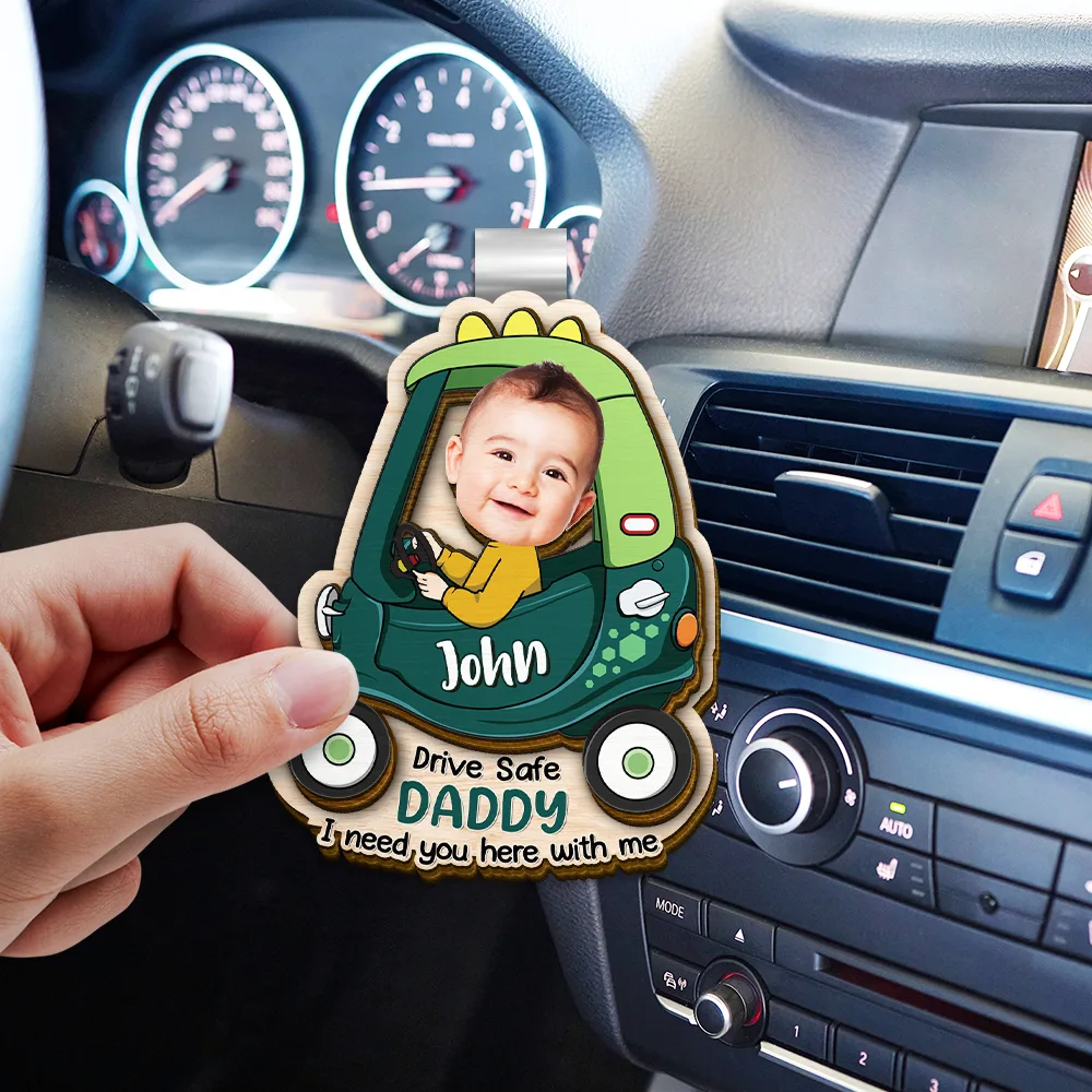 Custom Photo I Need You Here With Me Baby Car - Personalized Custom Shaped Car Visor Clip - Image 4