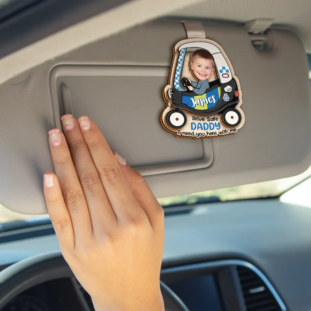 Custom Photo I Need You Here With Me Baby Car - Personalized Custom Shaped Car Visor Clip - Image 5