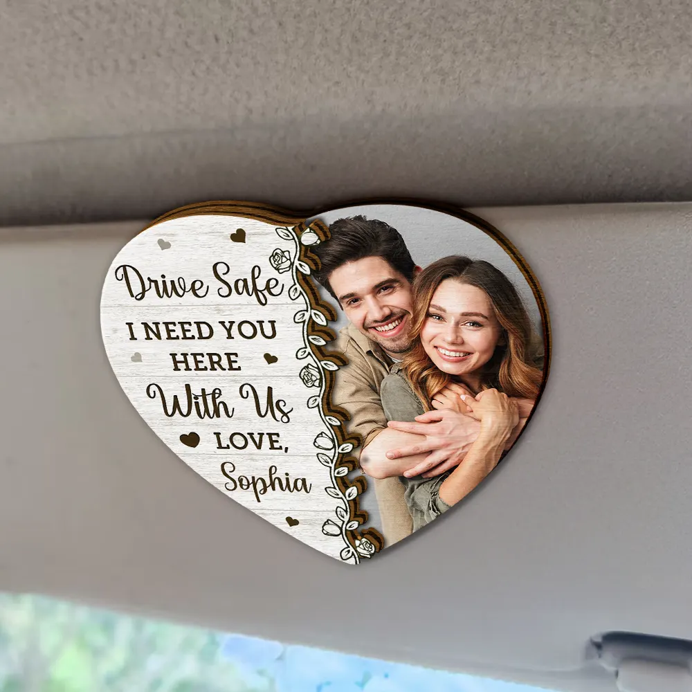 Custom Photo I Need You Here With Me - Personalized Custom Shaped Car Visor Clip - Image 2