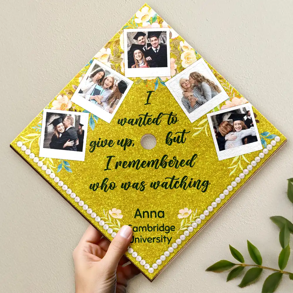 Custom Photo I Remember Who Was Watching - Personalized Graduation Cap Topper - Image 2